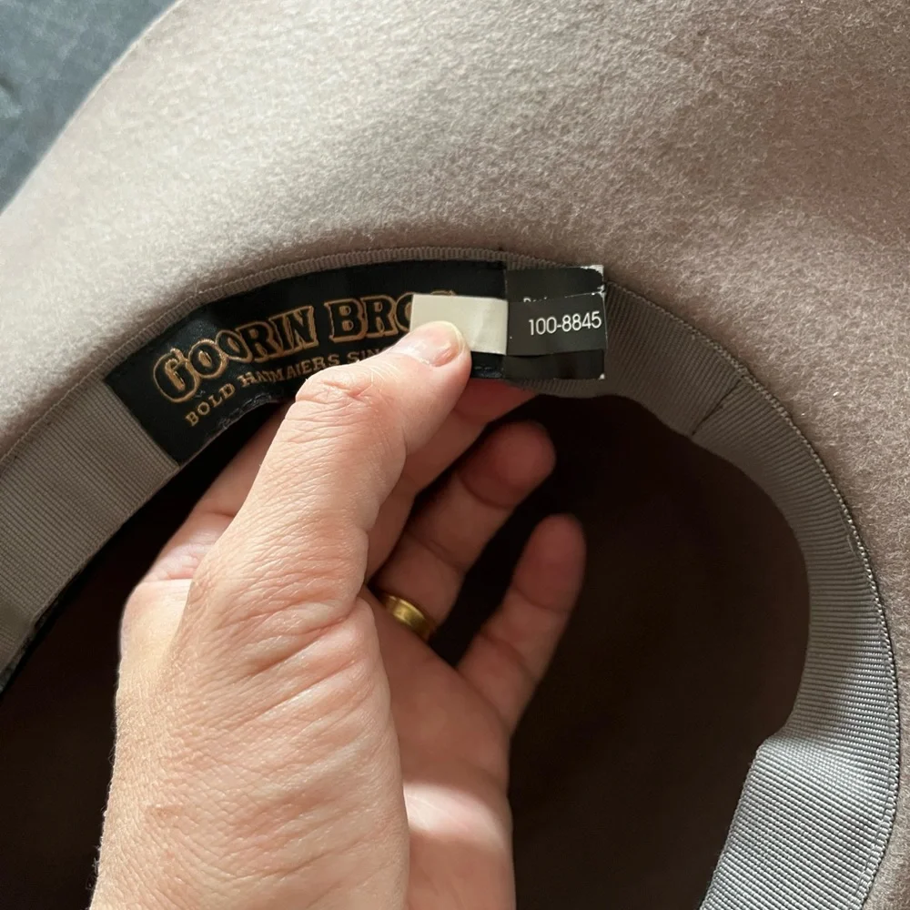 Goorin Bros 100% Wool Hat, 4-inch Brim, Taupe, Women’s Sz Large - Picture 6 of 7